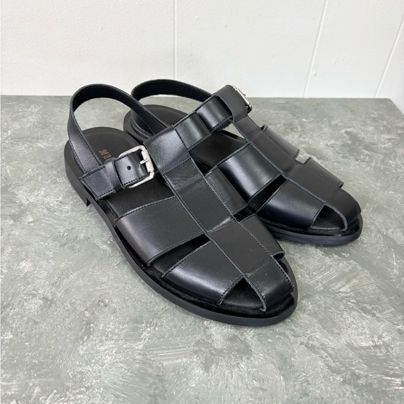 Maeve Anthropologie black leather fishman strappy sandals size EU 39/US 8.5 - Picture 2 of 5
